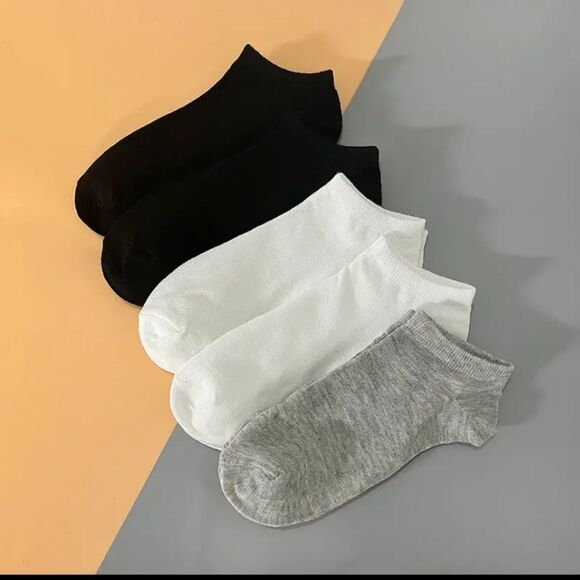 5 pair ankle sock bundle white black Gray pack set - Picture 1 of 6
